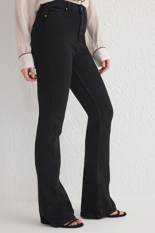 Jean flare taille haute - Noir