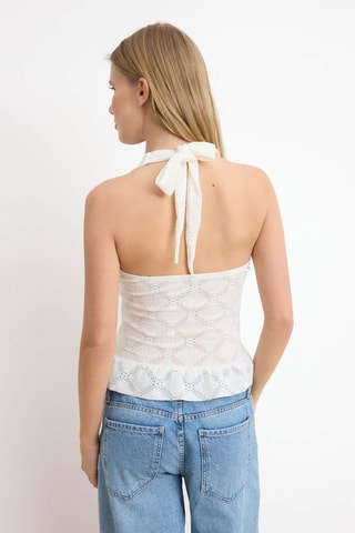Top en broderie anglaise - Écru