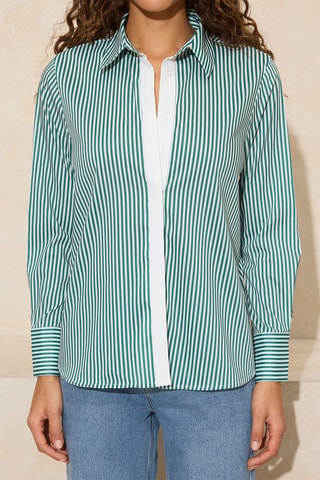 Chemisier oversize - Blanc et vert