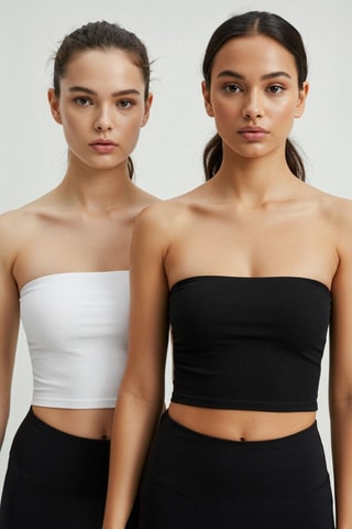 2 tops bustiers - Blanc et noir