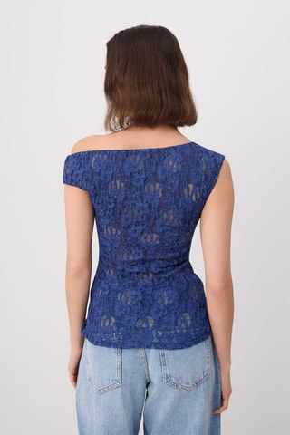 Top en dentelle - Bleu marine