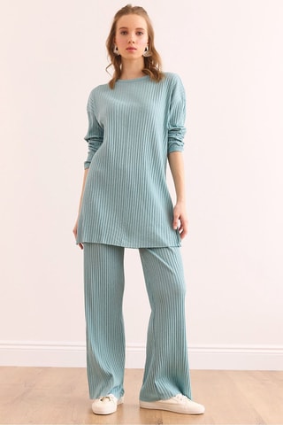 Tunique et pantalon palazzo - Vert