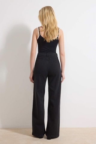Jean wide legs taille haute - Noir