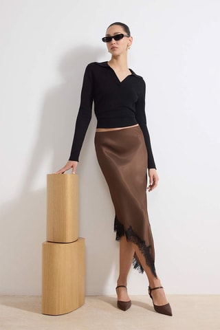 Jupe midi - Marron foncé