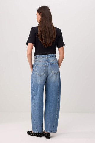 Jean baggy taille haute - Bleu