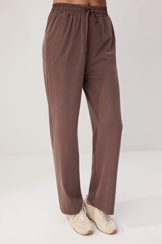 T-shirt et pantalon wide leg - Marron