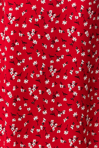Robe midi - Blanc, noir et rouge
