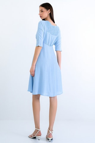 Robe midi - Bleu