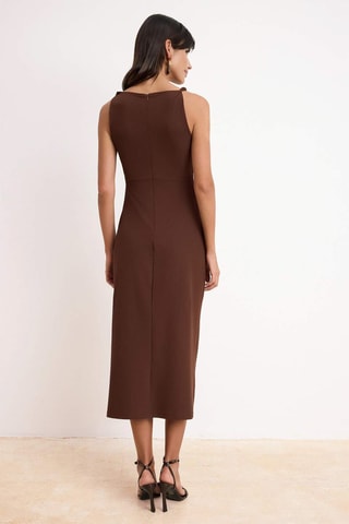 Robe midi - Marron
