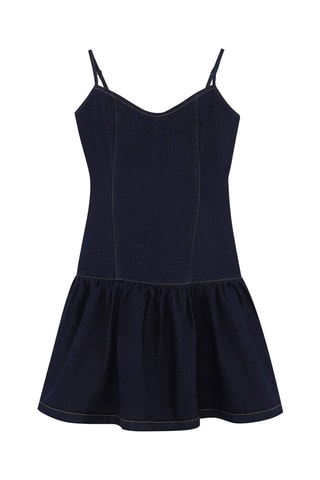 Robe taillebasse en jean - Bleu marine
