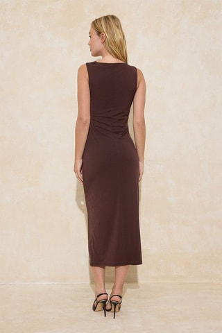 Robe fourreau - Marron foncé