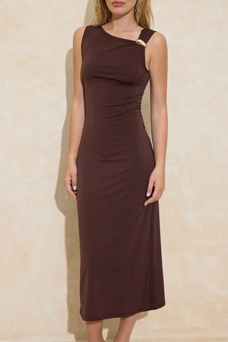 Robe fourreau - Marron foncé