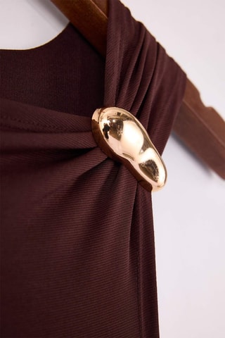 Robe fourreau - Marron foncé