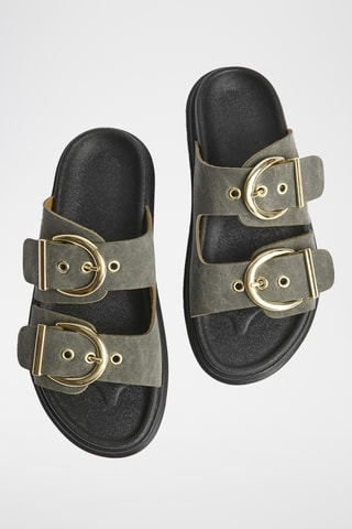 Mules en nubuck - Kaki