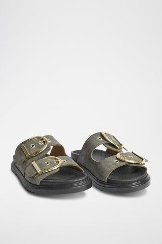 Mules en nubuck - Kaki