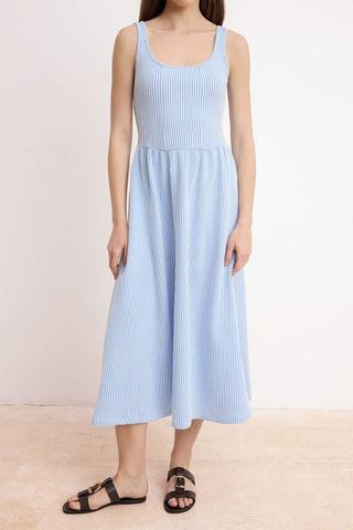 Robe midi - Bleu