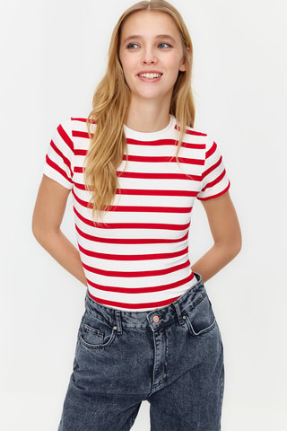 T-shirt - Blanc et rouge