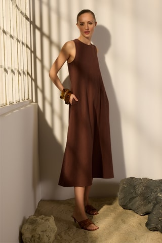 Robe trapèze - Marron