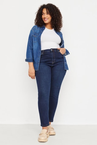 Jean skinny taille haute - Bleu