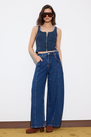 Jean taille haute - Bleu