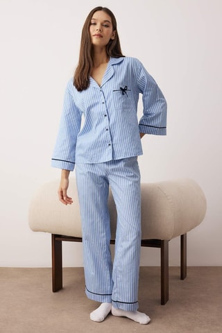 Pyjama - Blanc, noir et bleu