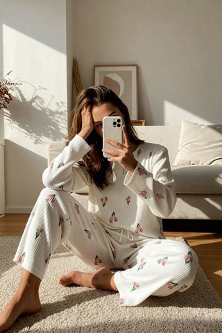 Pyjama - Blanc, vert et rose