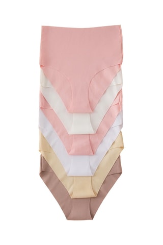 6 shortys - Rose, blanc et beige