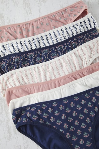 7 culottes - Bleu, rose et blanc