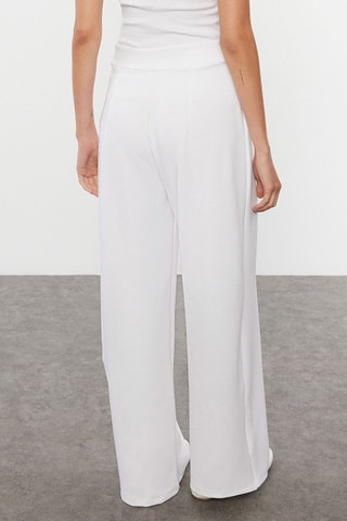 Pantalon wide legs taille haute - Blanc