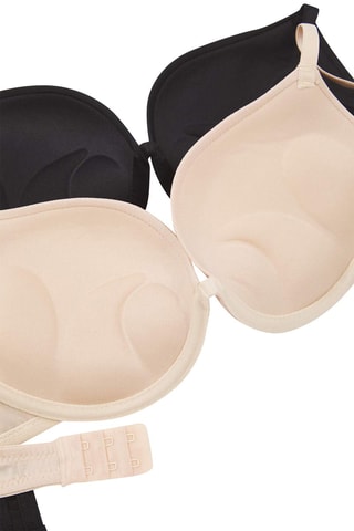 2 soutien-gorges push-up - Noir et beige