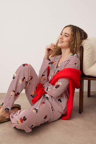 Pyjama - Blanc, noir et rouge