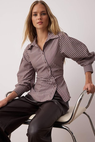 Chemisier slim - Marron
