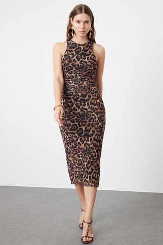 Robe fourreau - Marron