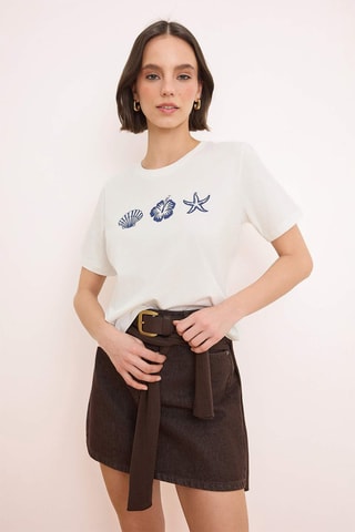 T-shirt regular - Écru