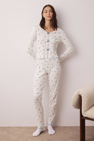 Pyjama - Blanc, bleu et vert