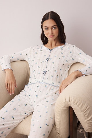 Pyjama - Blanc, bleu et vert