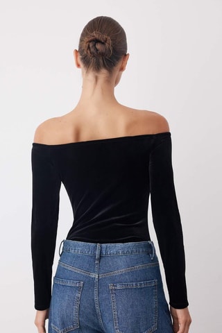 Body en velours - Noir