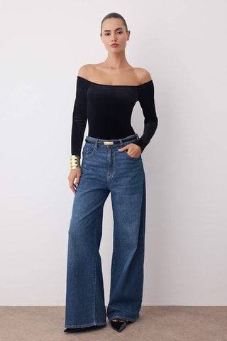 Body en velours - Noir