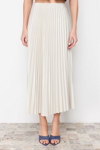 Jupe plissée taille haute - Rouge