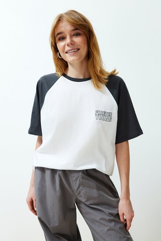 T-shirt relaxed - Noir et blanc