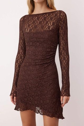 Robe en dentelle - Marron