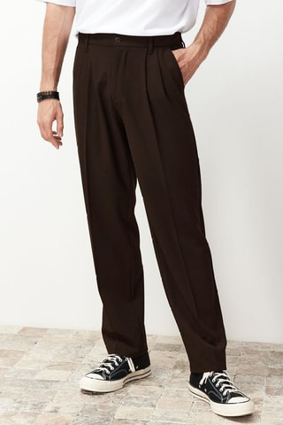 Pantalon relaxed - Marron