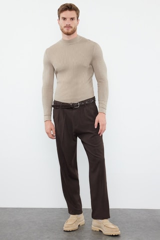Pantalon relaxed - Marron