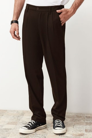 Pantalon relaxed - Marron