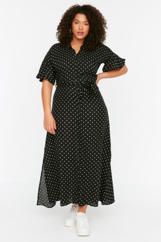 Robe midi - Blanc et noir