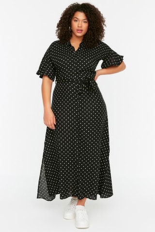 Robe midi - Blanc et noir