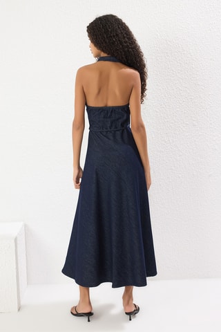 Robe longue en jean - Bleu foncé