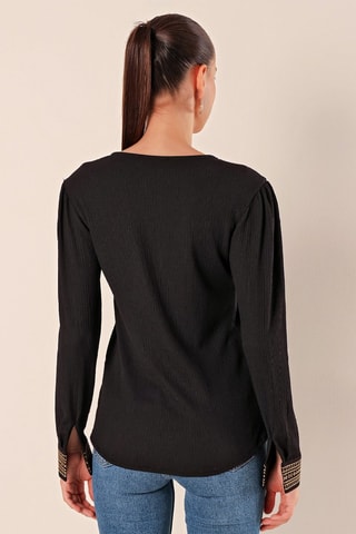 Blouse - Noir et beige