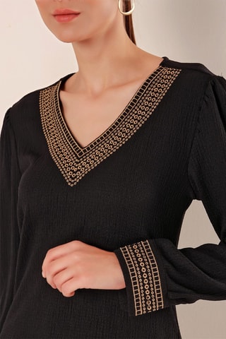 Blouse - Noir et beige