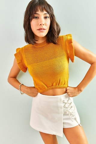 Pull court - Jaune